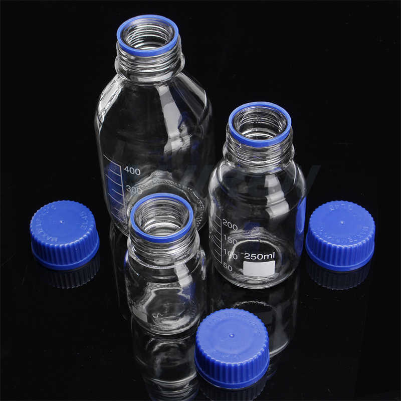 100ml glass reagent bottle with blue screw cap for sale