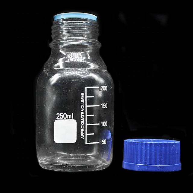250ml Clear Reagent Bottle with Blue Screw Cap for Sale