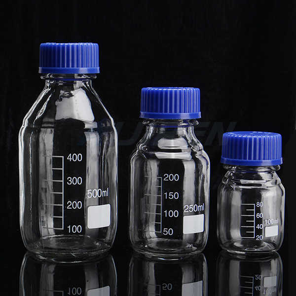 Cheap 500ml Clear Reagent Bottle with Blue Cap for Sale