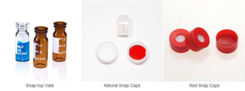 2ml HPLC Snap Top Vials with Snap Caps on Stock