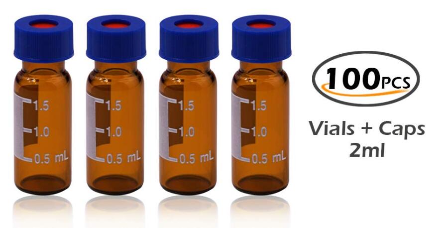 2ml Amber HPLC Screw Vials with Caps for Sale