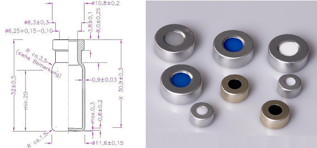 11mm crimp top chromatography vials