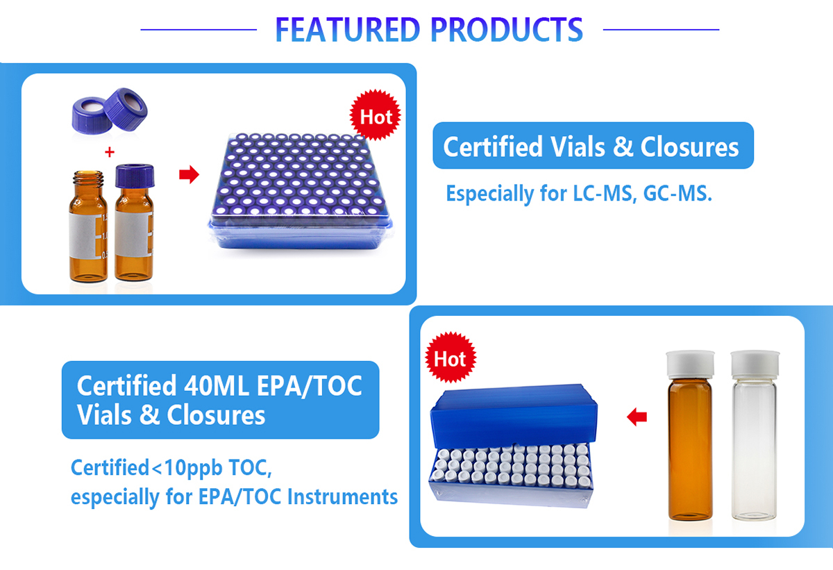 2ml chromatography vials and 40ml TOC vials for sale