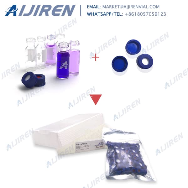 Supplier of 2ml clear chromatography vials with blue caps