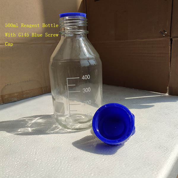 wholesale 500ML gl45 reagent bottle with blue screw cap