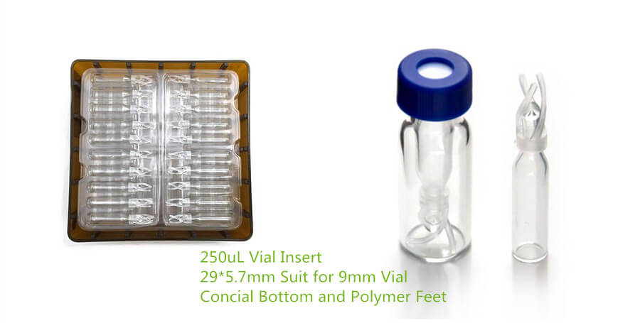 250uL micro insert for 9mm hplc vials 100 pics per pack