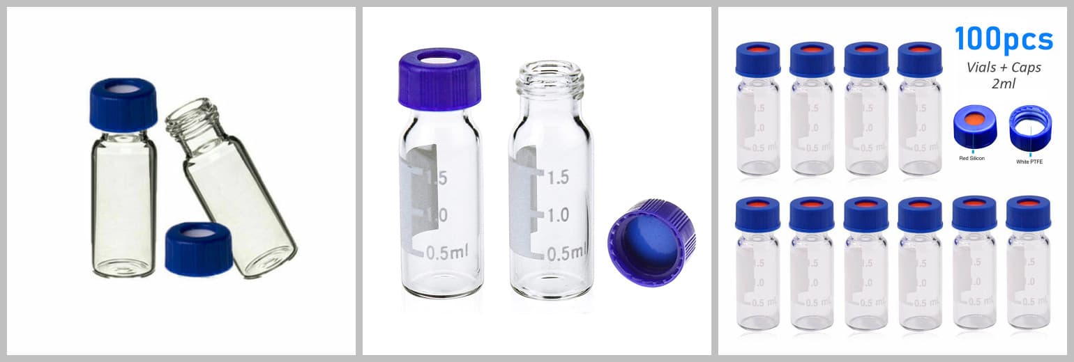 2ml clear screw vials hole cap with PTFE silicone septum