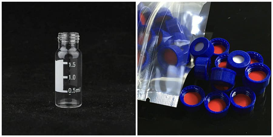China 2ml clear screw chromatography vials with PTFE septum