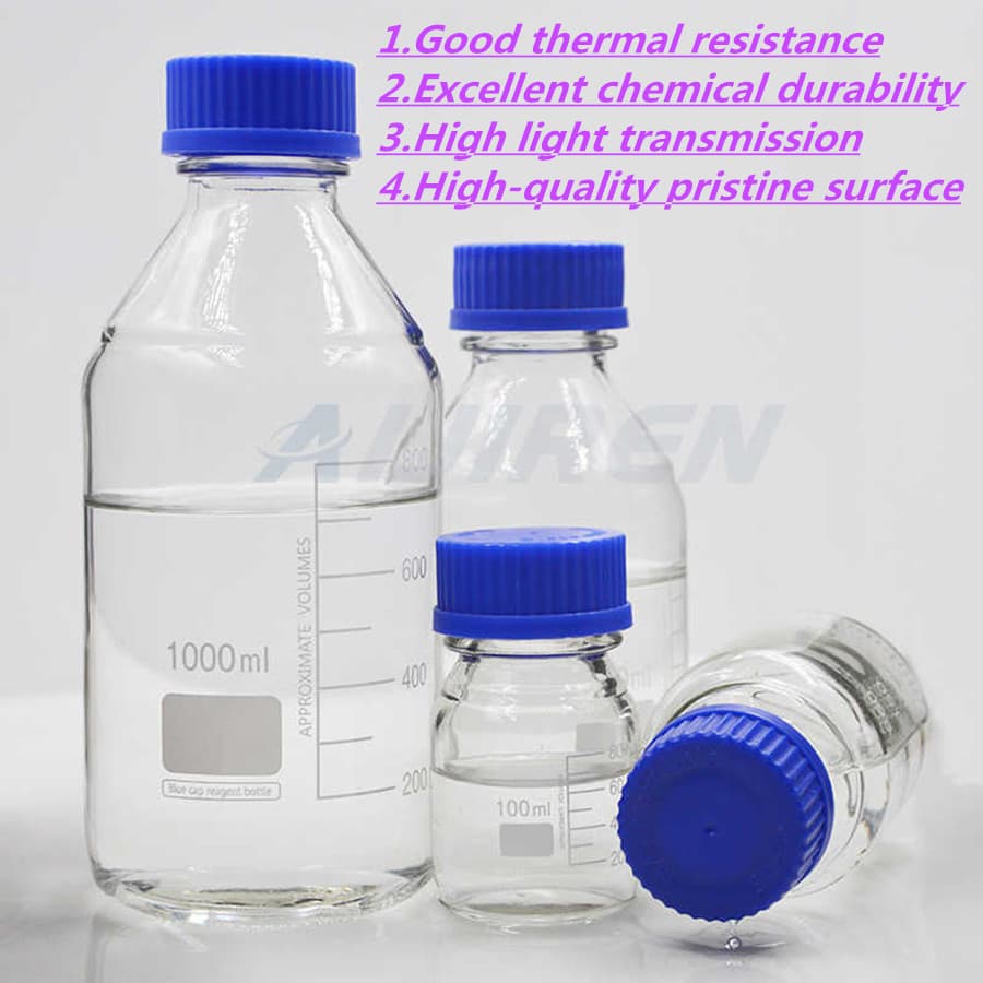 GL45 clear reagent bottle 100 to 1000ml with screw caps for sale