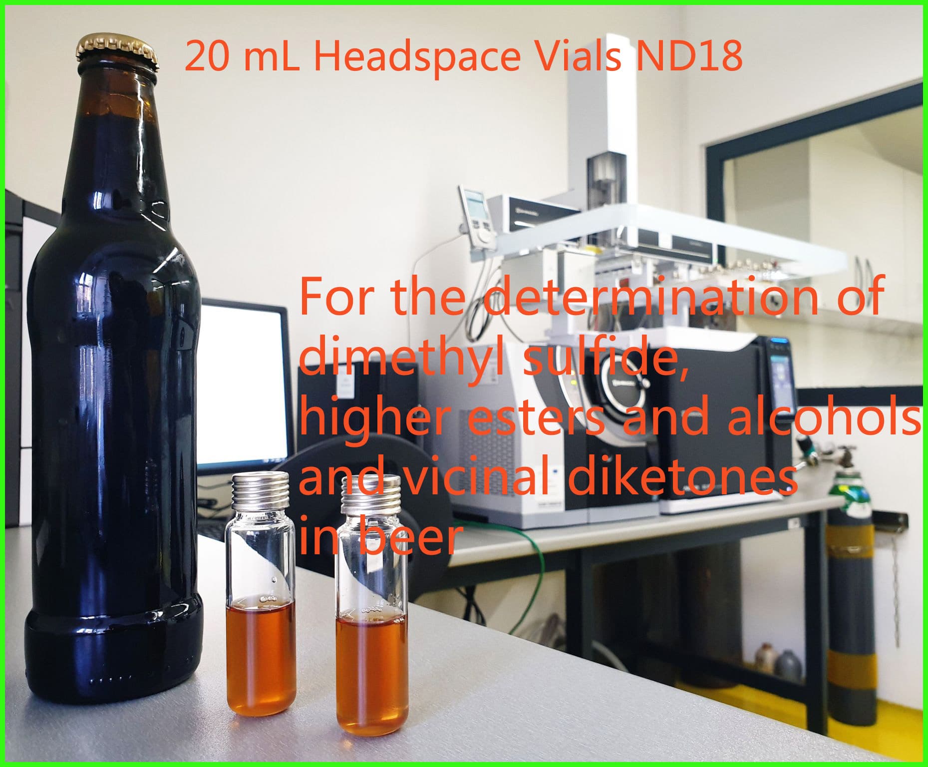 20ml screw thread headspace vials for beer analysis