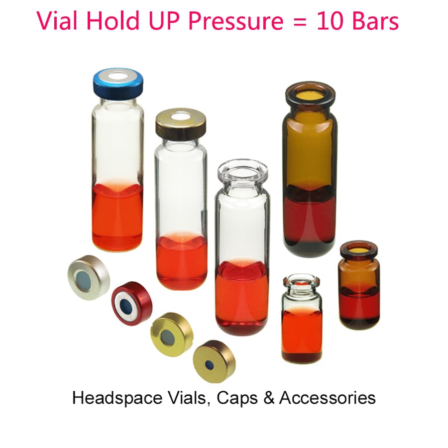 What is the pressure rating of Aijiren headspace vials and caps?