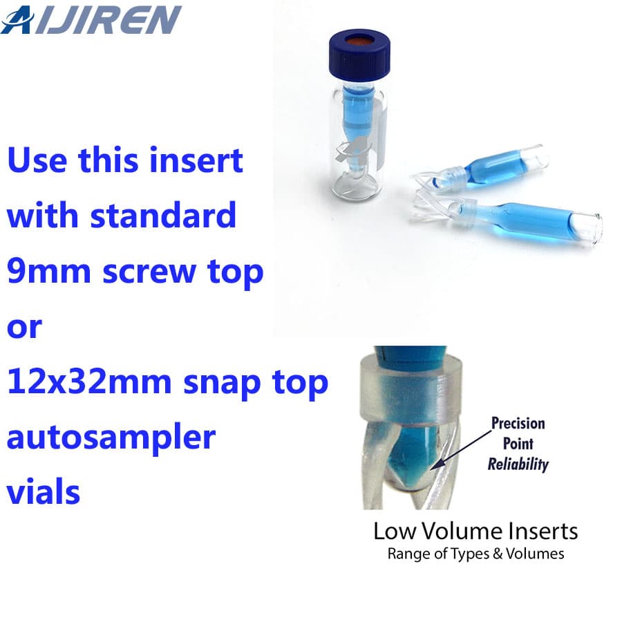 Use these inserts with standard 9mm screw top or 12x32mm snap top autosampler vials