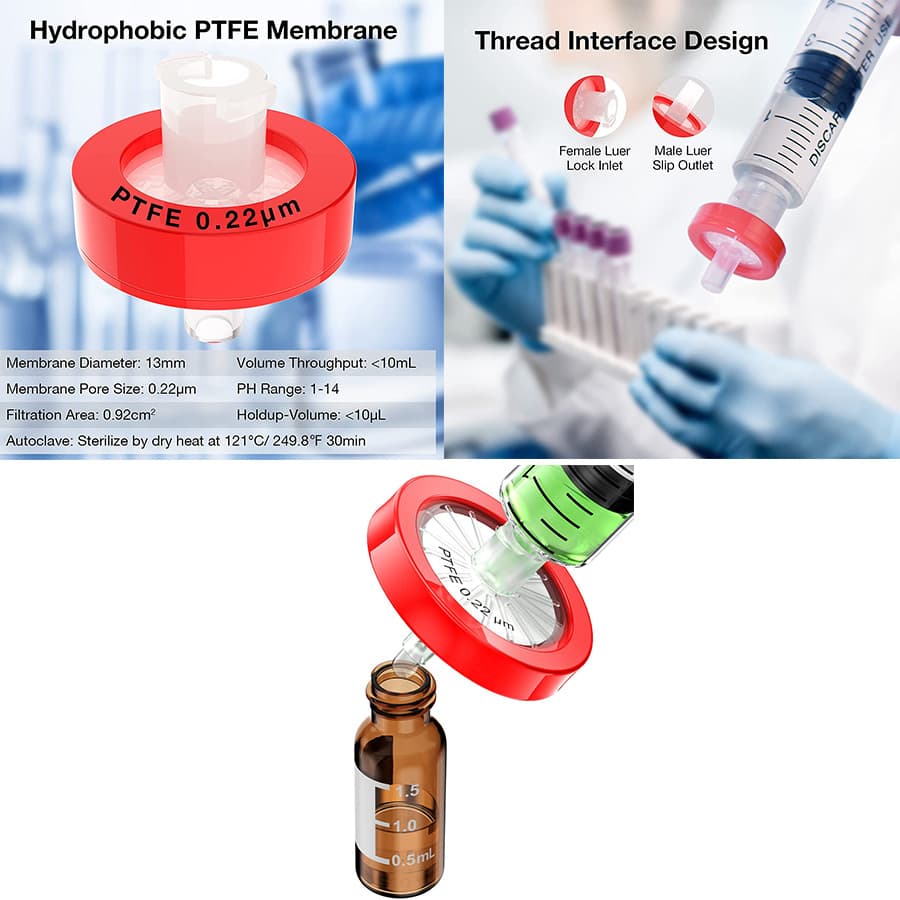 Cheap Hydrophobic PTFE Syringe Filters for Sale