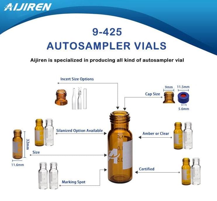 China 2ml 9-425 amber chromatography vials supplier