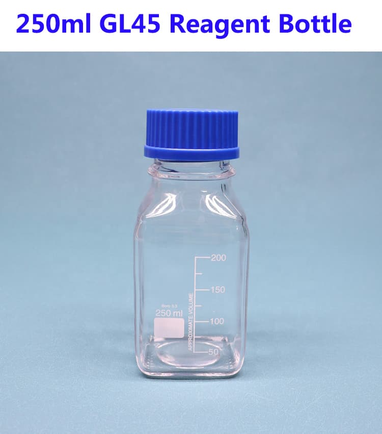 Cheap Clear 250ml GL45 Reagent Bottle for Sale