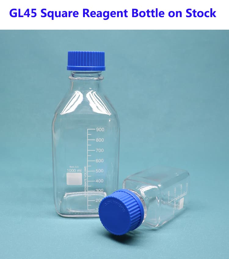 China GL45 Square Reagent Bottle on Stock