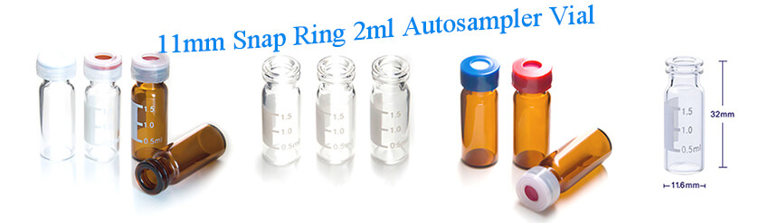 11mm snap Top HPLC Vial for autosampler vials 