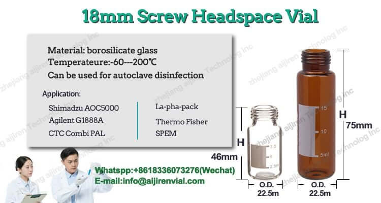 18mm 20ml Screw Headspace Vial