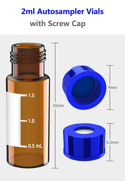 2ml Autosampler Vials with Screw caps