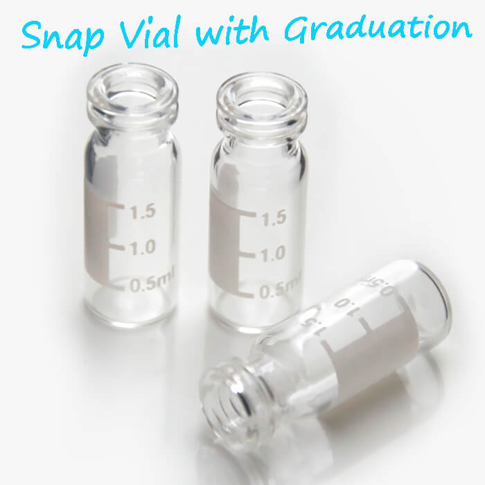 Snap vial with graduation