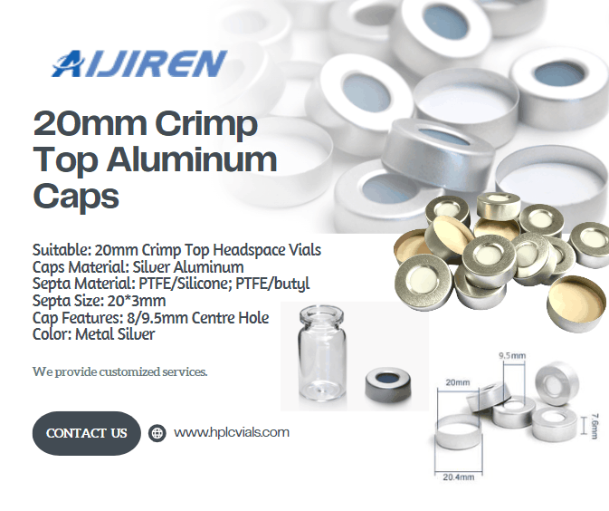 20mm Crimp Top Aluminum Caps for GC Vials