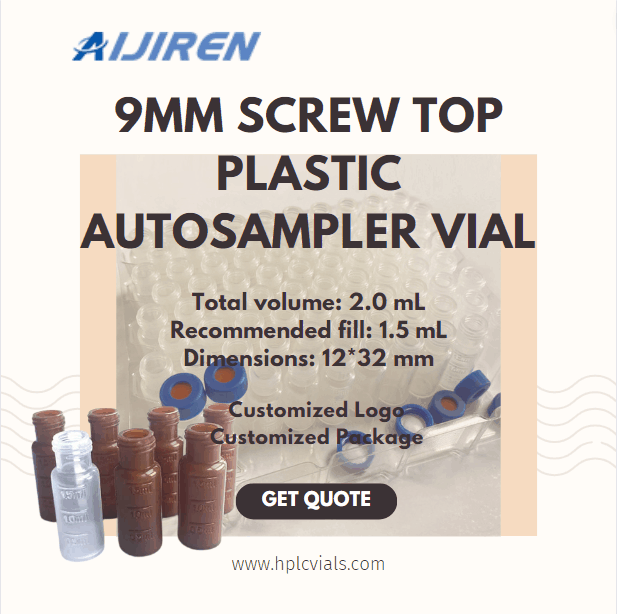 9mm 1.5-2.0ml Screw Top Plastic Autosampler Vial
