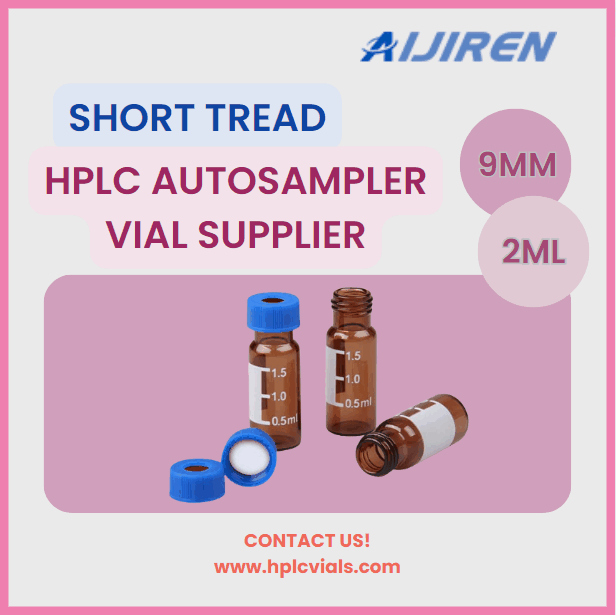 Hot Sale 9mm 2ml Short Tread Glass HPLC Autosampler Vial