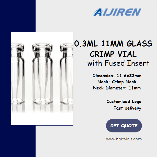 0.3ml 11mm Glass Crimp Vial with Fused Insert for Sale