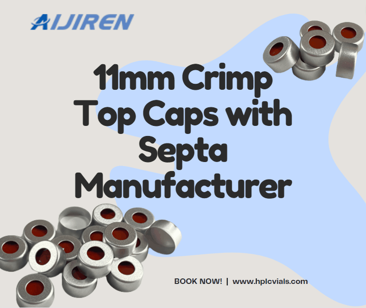 11mm Crimp Top Metal Silver Caps with Septa Manufactures