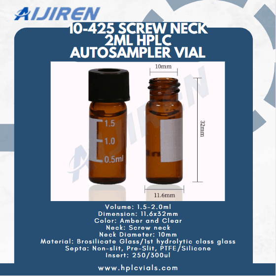 10-425 Screw Neck 2ml HPLC Autosampler Vial