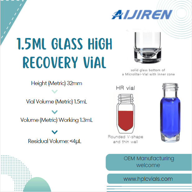 1.5ml Screw Thread Glass High Recovery Vial with 30µL Reservoir
