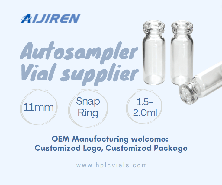 China Supplier 11mm Snap Ring 2ml Glass Autosampler Vial