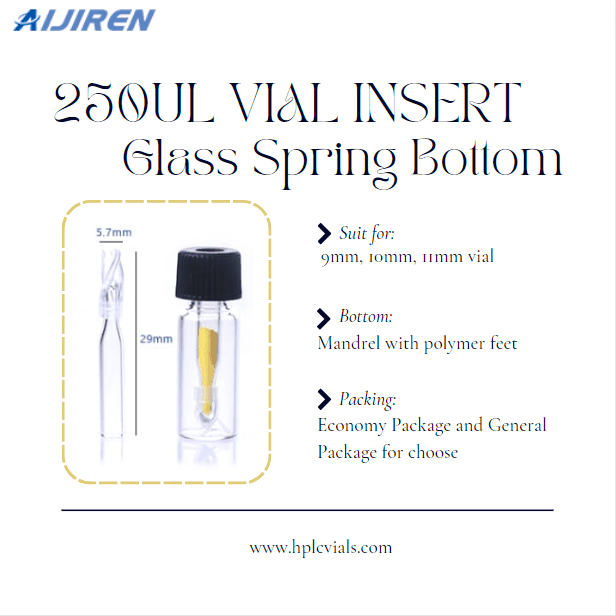 Aijiren 250ul Vial Insert Glass Spring Bottom for 9, 10, 11mm Vials