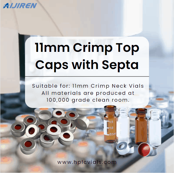 Wholesale High Quality 11mm Crimp Top Caps with Septa for 11mm Crimp Neck Vials