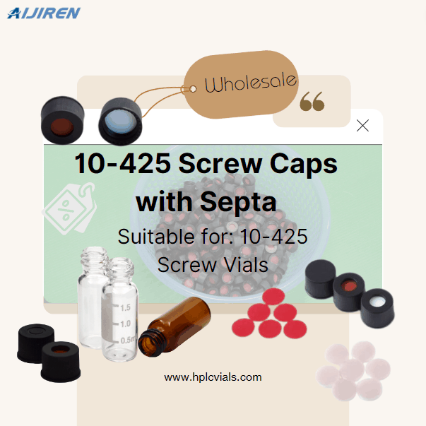 Wholesale High Quality 10-425 Screw Caps with Septa for 10-425 Screw Vials