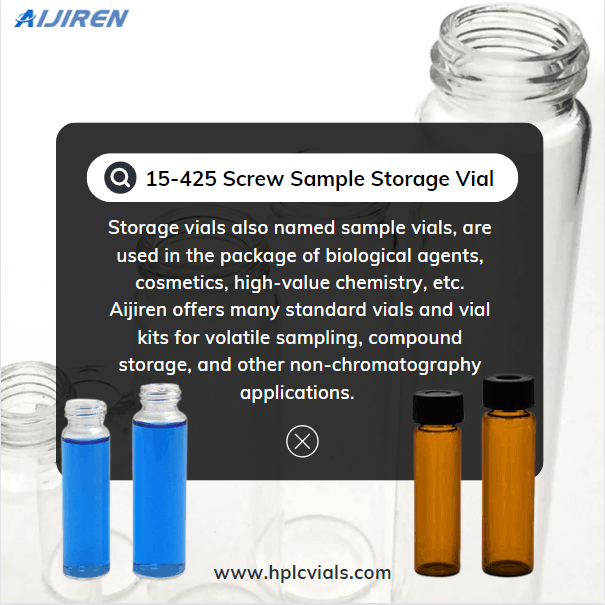 High Quality 15-425 Borosilicate Glass Screw Neck Sample Storage Vial