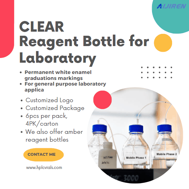 GL45 Borosilicate 3.3 Glass Clear Reagent Bottle for Laboratory
