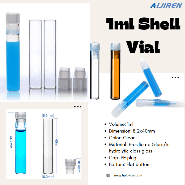 1ml Clear Flat Bottom Borosilicate Glass Shell Vial