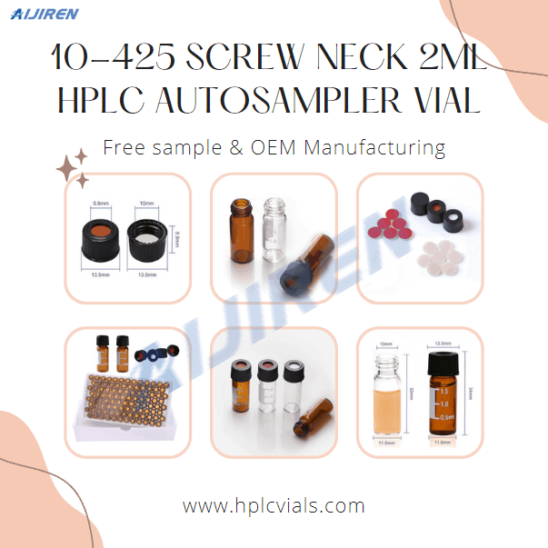 10-425 Screw Neck 1.5-2ml HPLC Autosampler Vial and caps for Laboratory