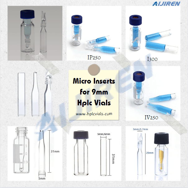 Clear Glass Micro Inserts for 9mm Hplc Vials