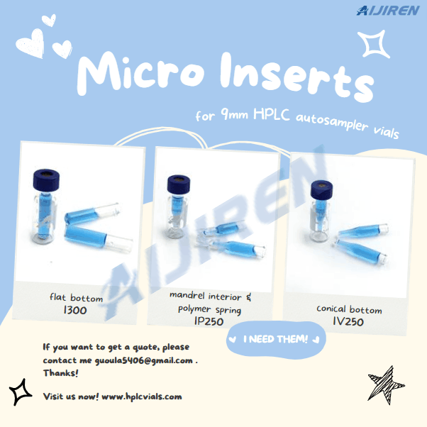 China Clear Glass Micro Inserts for 9mm Hplc Vials Manufacturer