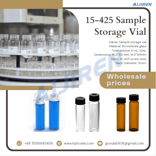 15-425 Borosilicate Glass 8 mL 12mL Screw Sample Storage Vial