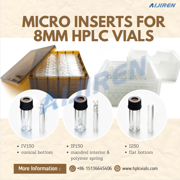 wholesale clear class micro insert for 8mm HPLC vials