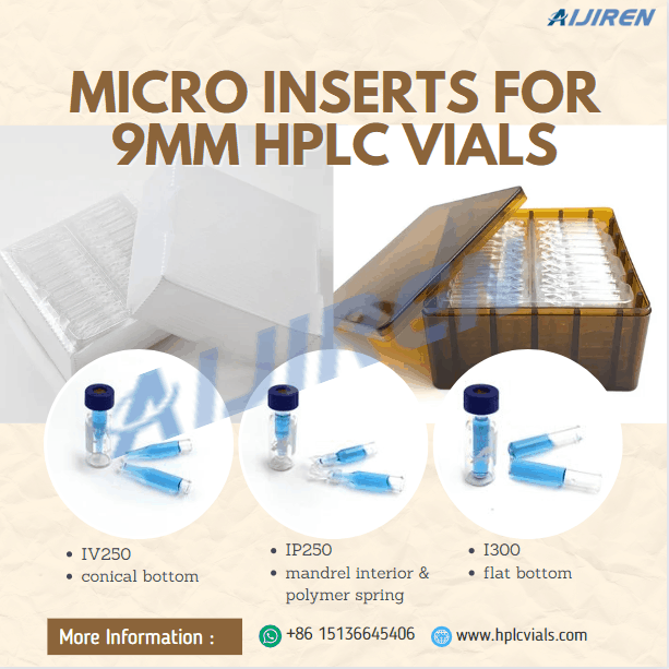 High Quality Clear Glass Micro insert for 9mm autosampler vials