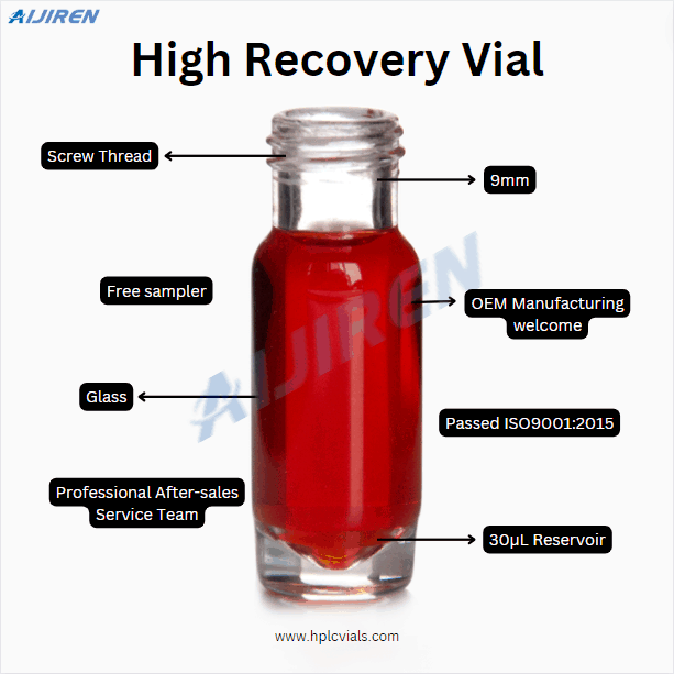 1.5ml 9mm Screw Thread Glass High Recovery Vial