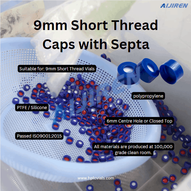 9mm Short Thread Caps with Septa Manufacturer Price