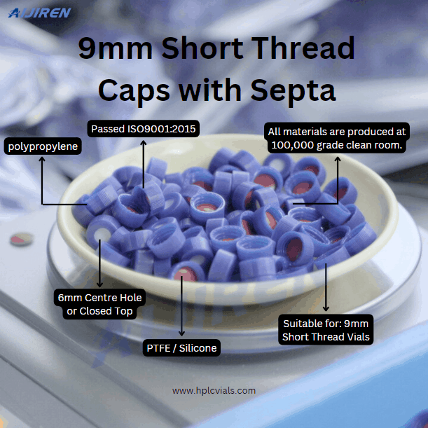 9mm Short Thread Caps with Septa Factory
