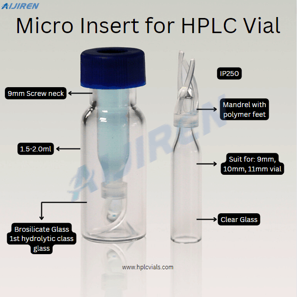 Mandrel with polymer feet Vial Insert, suitable for 9, 10, 11mm Vials