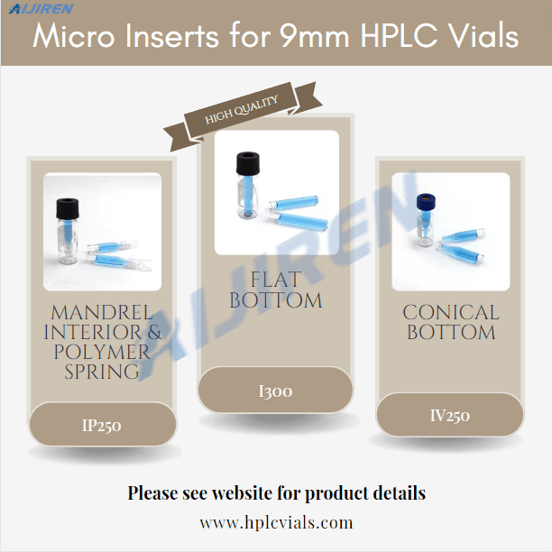 Clear Glass Micro Inserts for 9mm HPLC Vials