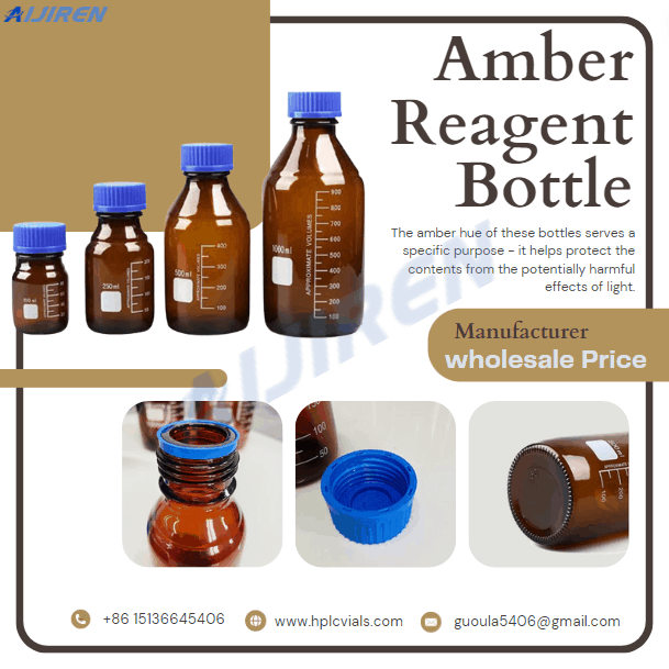 Amber Borosilicate 3.3 Glass Reagent Bottle for Laboratory